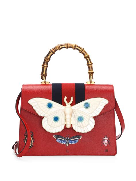 red gucci shopping bag|red gucci bag with butterfly.